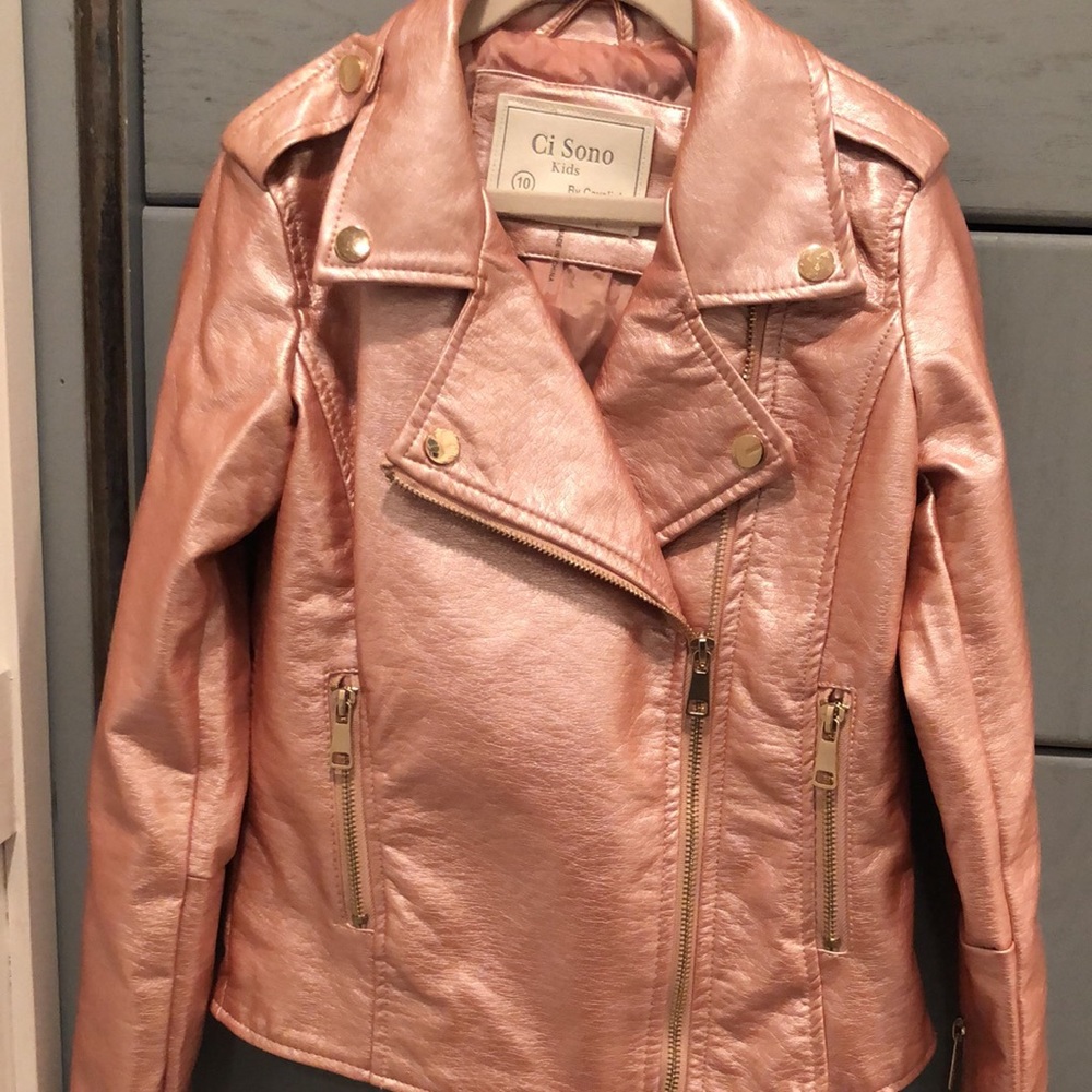 Girls pink motorcycle jacket